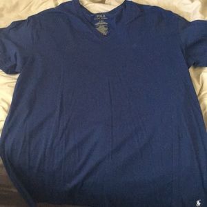 Navy blue polo v neck size L
